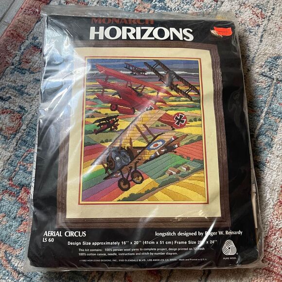 NIP Horizons Monarch Aviation Aerial Circus Airplanes Stitch Needlework Craft - Picture 1 of 6